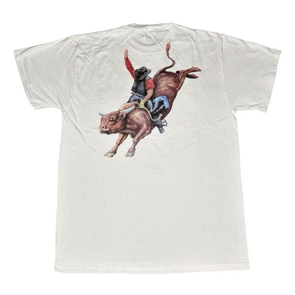 Vintage 90s Bull Durham Cigarette Tobacco Cowboy T-Shirt - Picture 1 of 5